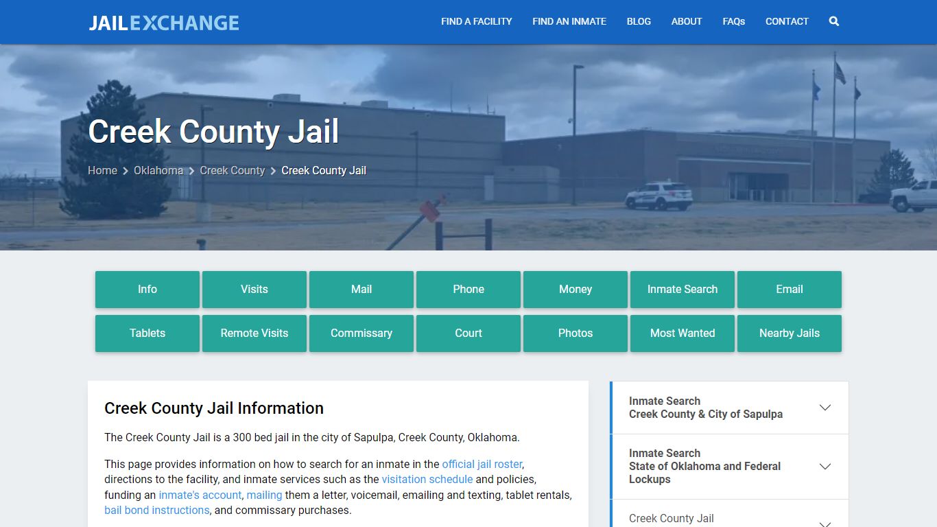 Creek County Jail, OK Inmate Search, Information